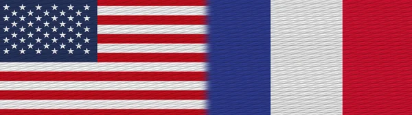 Frankrijk Verenigde Staten Van Amerika Fabric Texture Flag Illustratie — Stockfoto