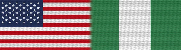 Nigeria United States America Fabric Texture Flag Illustration — стокове фото