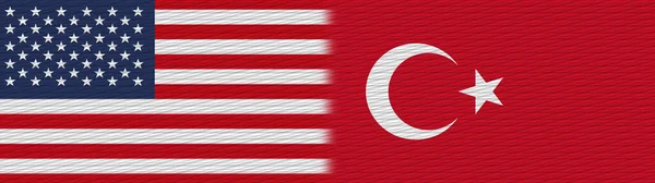 Turkey United States America Fabric Texture Flag Illustration — стокове фото