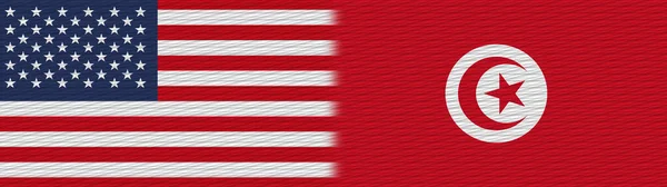 Drapeau Texture Textile Tunisie États Unis Amérique Illustration — Photo