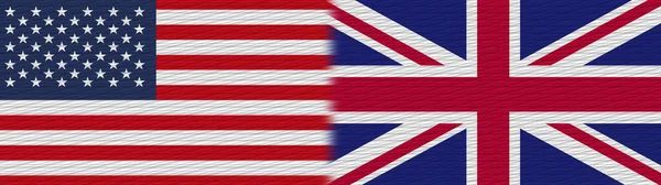 Великобритания Соединенные Штаты Америки Текстура Ткани Флаг Иллюстрация — стоковое фото