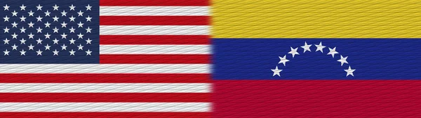 Венесуела Сполучені Штати Америки Fabric Texture Flag Illustration — стокове фото