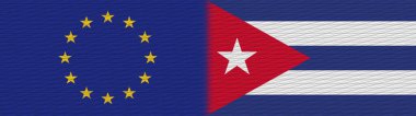 Küba ve Avrupa Birliği Kumaş Dokusu 3D Görüntü