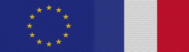 Fransa ve Avrupa Birliği Avrupa Kumaş Dokusu 3D Görüntü