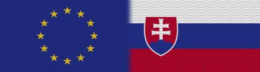 Slovakya ve Avrupa Birliği Kumaş Dokusu 3D Görüntü