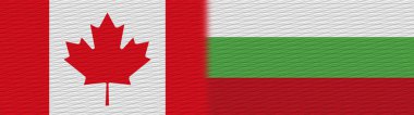 Bulgaristan ve Kanada Kumaş Doku Bayrağı 3D Görüntü