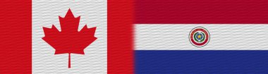 Paraguay ve Kanada Kumaş Doku Bayrağı 3D Görüntü