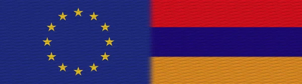 Armenia European Union Europe Fabric Texture Flag Illustration — стокове фото