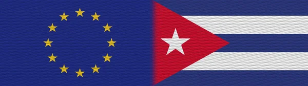 Cuba Union Européenne Drapeau Texture Tissu Europe Illustration — Photo