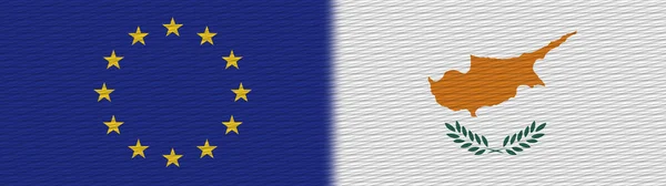 Кипр Европейский Союз Текстура Ткани Флаг Иллюстрация — стоковое фото