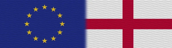 Αγγλία Και Ευρωπαϊκή Ένωση Ευρώπη Ύφασμα Σημαία Εικονογράφηση — Φωτογραφία Αρχείου