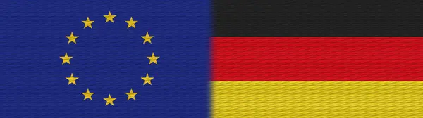 Alemania Unión Europea Tela Textura Bandera Ilustración — Foto de Stock