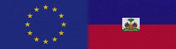 Haiti European Union Europe Fabric Texture Flag Illustration — Stock Photo, Image