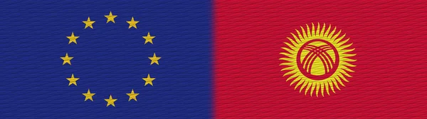 Kirgisistan Und Die Europäische Union Europa Textur Flagge Illustration — Stockfoto