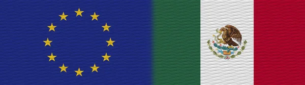 México União Europeia Europa Tecido Textura Bandeira Ilustração — Fotografia de Stock
