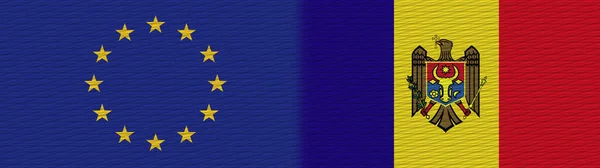 Moldova European Union Europe Fabric Texture Flag Illustration — стокове фото