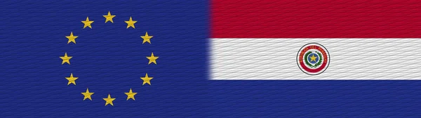 Paraguay European Union Europe Fabric Texture Flag Illustration — Stock Photo, Image