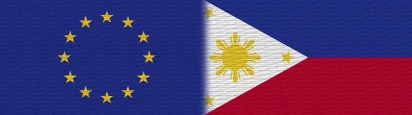 Filippijnen Europese Unie Europa Textuur Vlag Illustratie — Stockfoto