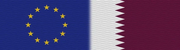 Catar União Europeia Europa Tecido Textura Bandeira Ilustração — Fotografia de Stock