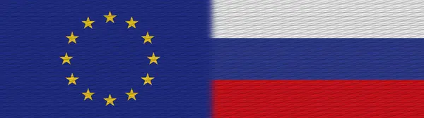 Russia European Union Europe Fabric Texture Flag Illustration — стокове фото