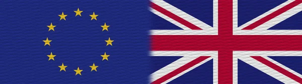 Spojené Království Evropská Unie Evropa Fabric Texture Flag Illustration — Stock fotografie