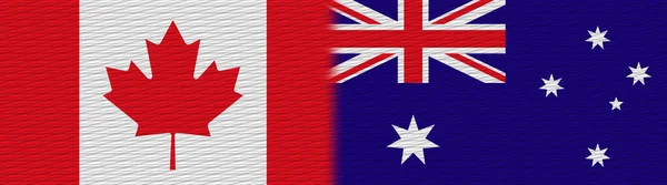 Austrálie Kanada Kanadské Textilní Textury Vlajka Ilustrace — Stock fotografie