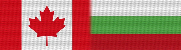 Bulgarije Canada Canadese Stof Textuur Vlag Illustratie — Stockfoto