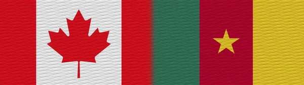 Kamerun Und Kanada Kanadische Texturfahne Illustration — Stockfoto