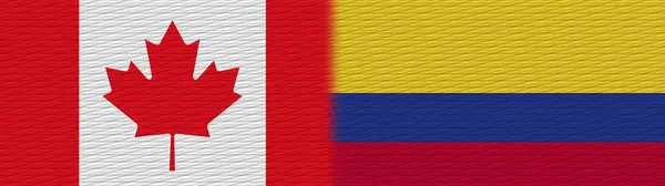 Colombia Canada Canadese Stof Textuur Vlag Illustratie — Stockfoto