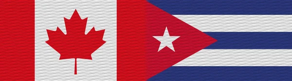 Kuba Kanada Kanadyjska Flaga Tekstury Tkaniny Ilustracja — Zdjęcie stockowe