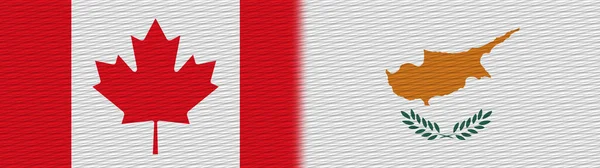 Cyprus Canada Canadese Stof Textuur Vlag Illustratie — Stockfoto