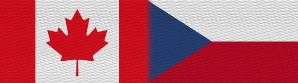 Tschechische Republik Und Kanada Kanadische Texturfahne Illustration — Stockfoto