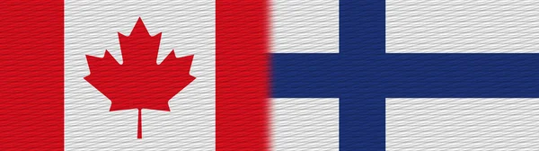Finlandia Canadá Bandera Textura Tela Canadiense Ilustración —  Fotos de Stock