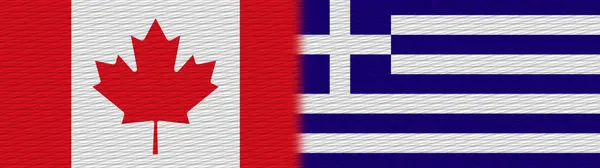 Griekenland Canada Canadese Stof Textuur Vlag Illustratie — Stockfoto