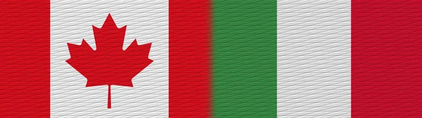 Italia Canadá Bandera Textura Tela Canadiense Ilustración —  Fotos de Stock