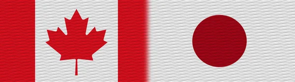 Japan Canada Canadese Stof Textuur Vlag Illustratie — Stockfoto