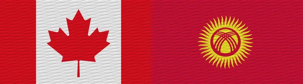 Kirguistán Canadá Bandera Textura Tela Canadiense Ilustración —  Fotos de Stock