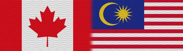 Malezya Kanada Kumaş Doku Bayrağı Görüntü — Stok fotoğraf