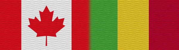 Mali Canada Canadese Stof Textuur Vlag Illustratie — Stockfoto