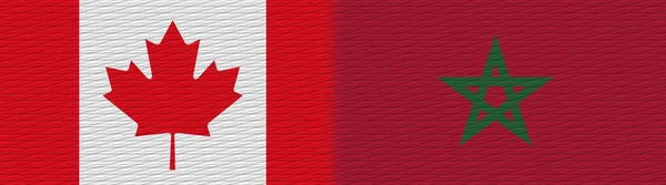 Marokko Canada Canadese Stof Textuur Vlag Illustratie — Stockfoto