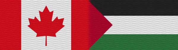 Palesztina Kanada Kanadai Szövet Textúra Zászló Illusztráció — Stock Fotó