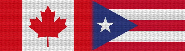 Bandera Textura Tela Canadiense Puerto Rico Canadá Ilustración —  Fotos de Stock