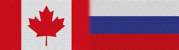 Rusland Canada Canadese Textiel Vlag Illustratie — Stockfoto