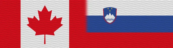 Slovenië Canada Canadese Stof Textuur Vlag Illustratie — Stockfoto