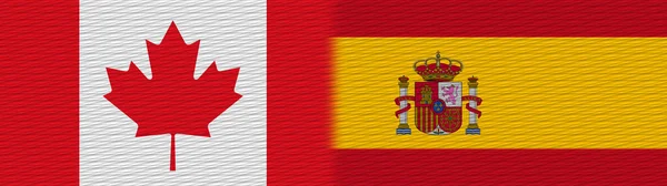 Spanje Canada Canadese Stof Textuur Vlag Illustratie — Stockfoto