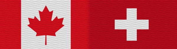Suíça Canadá Canadian Fabric Texture Flag Illustration — Fotografia de Stock