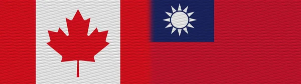 Tayvan Kanada Kumaş Doku Bayrağı Görüntü — Stok fotoğraf