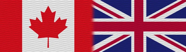 United Kingdom Canada Canadian Fabric Texture Flag Illustration — Stock fotografie