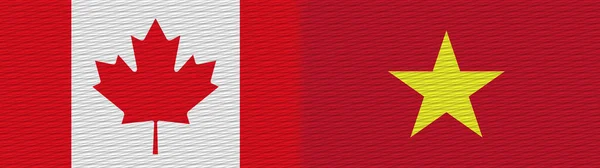 Vietnam Canadá Bandera Textura Tela Canadiense Ilustración —  Fotos de Stock