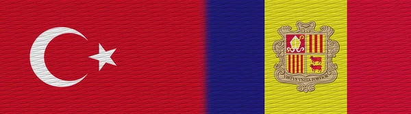 Andorra Och Turkiet Turkiska Tygflagga Illustration — Stockfoto